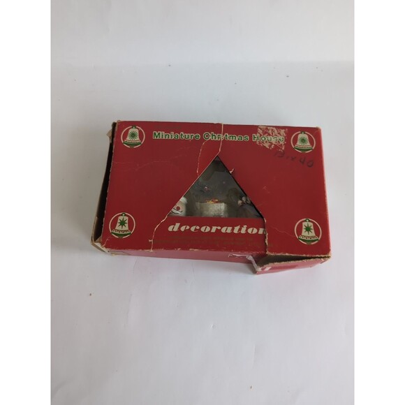 Vintage Commodore Wood Miniature Christmas Triangle House Diorama Wall Decor - Picture 9 of 9